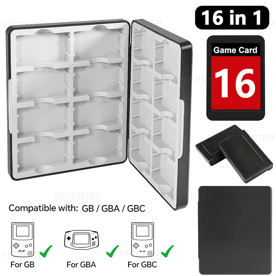 Game Boy Cartridge Holder - ポータブル 16 in 1 ゲームカード収納ボックス GB/GBA/GBC