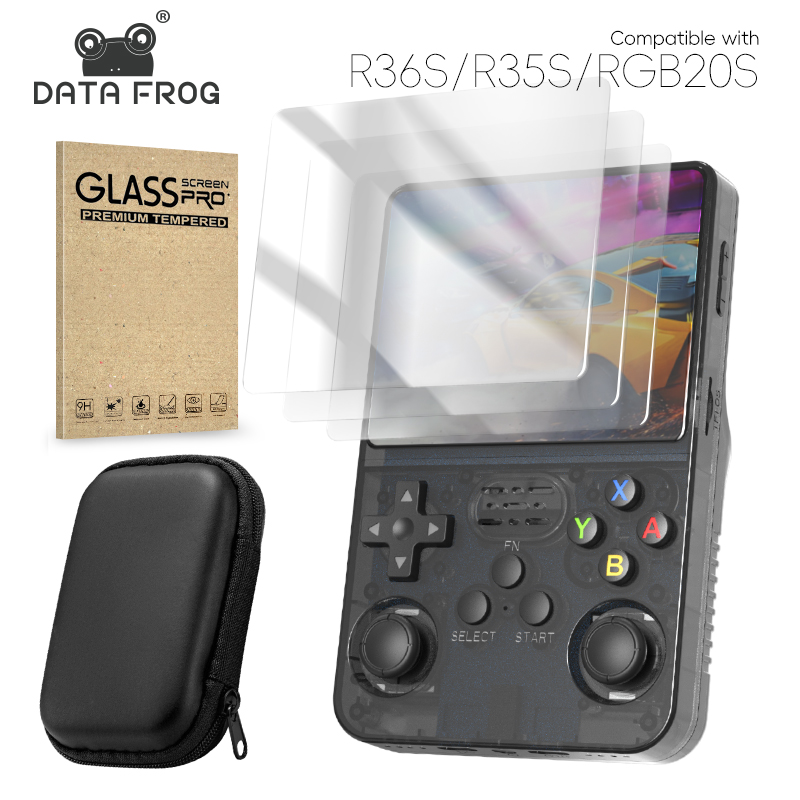 Retro Gaming Room - データカエル R36S スクリーンプロテクター強化ガラスプロテクター R35S RGB20S レトロハンドヘルドゲームコンソールアクセサリー
