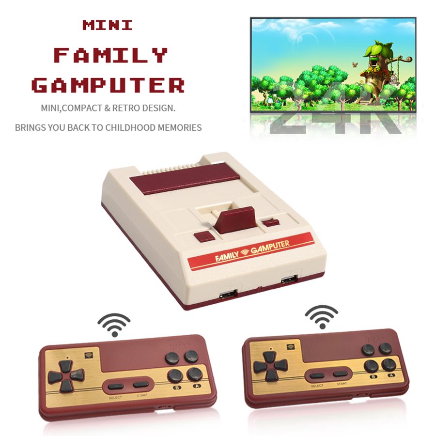 Retro Gaming Mister - FC-ミニTVビデオゲームコンソール,ワイヤレスプラグアンドプレイ,レトロクラシックエミュレーター,ゲームパッド,ギフト玩具,新品,4K, HD
