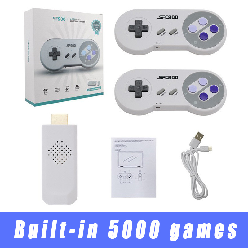 Retro Gaming Mister - SF900 レトロコンソール 5000 個の内蔵ゲーム付き TV ゲームコントローラー