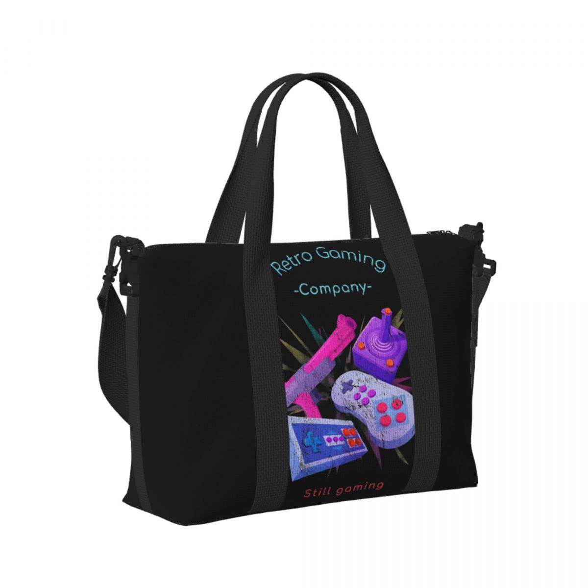 Retro Gaming Shops - カスタムレトロゲーム - スティルゲーミングビーチトラベルバッグ大容量トートバッグ、ジムスポーツ女性用ショッピングダッフルショルダーバッグ